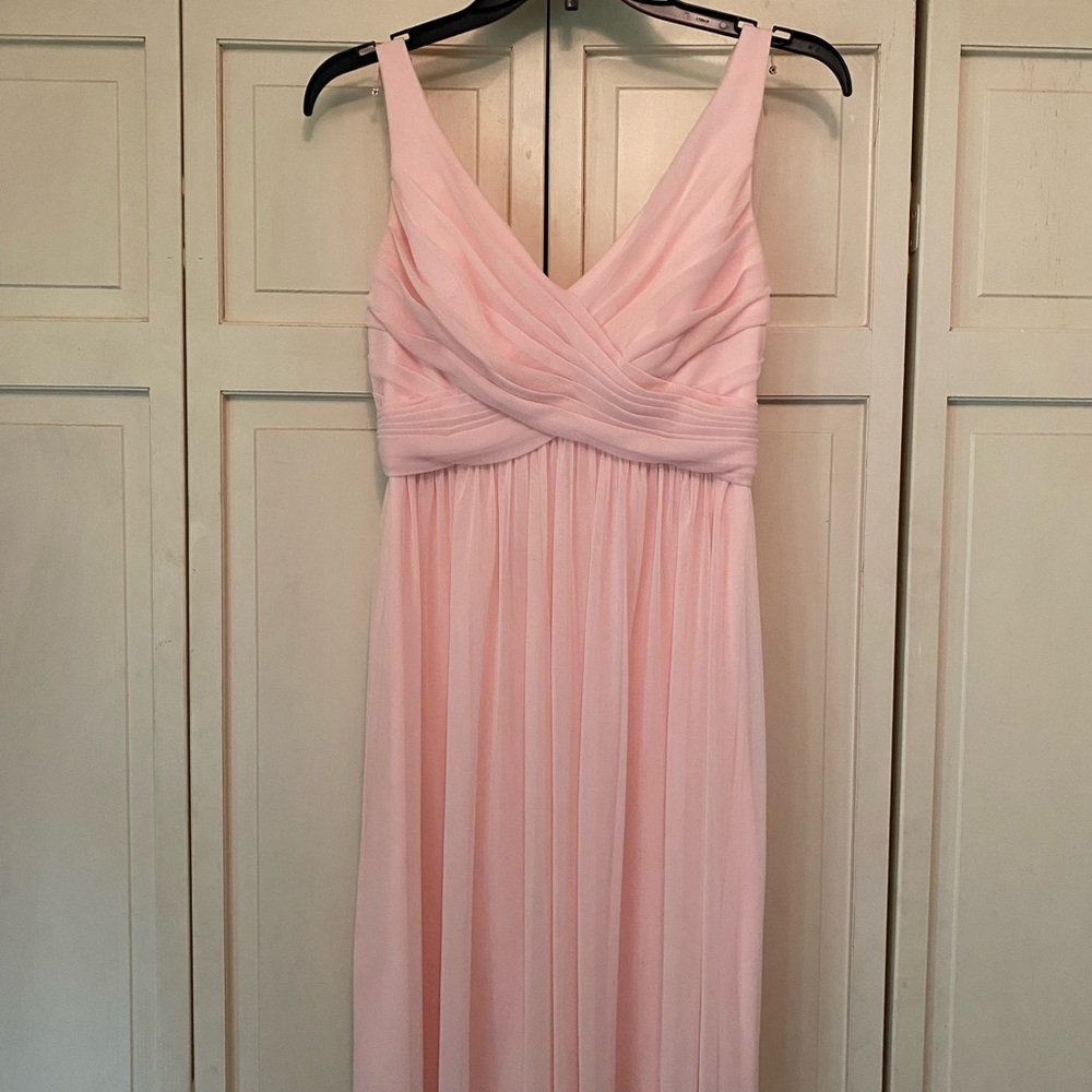 David’s Bridal pink petal bridesmaid dress